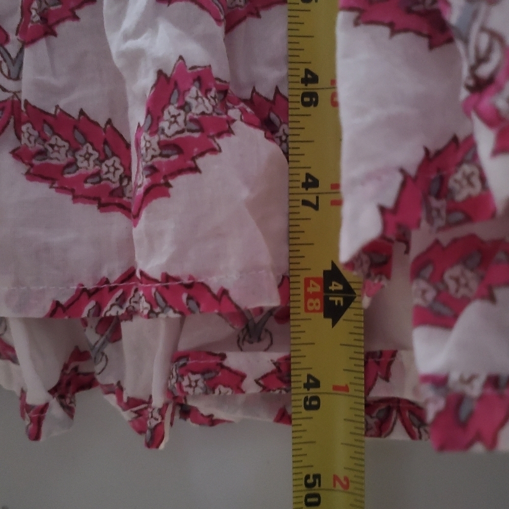 Karni Floral BoHo Cottagecore Maxi Dress Size Small White Pink Pockets - Picture 10 of 10